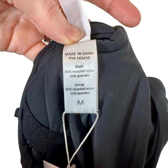 NEW NWT Andie The Symi Ruched One Piece Bathing Suit Swimsuit Eco Nylon in Black - Picture 9 of 12